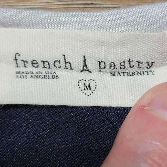 French Pastry Maternity SS B&W Tee "Touch Down" - Size Medium - Picture 4 of 5